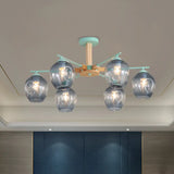 Modern Smoke Gray Glass Pendant Chandelier - 3/6 Light Modo Hanging Fixture For Living Room 6 /