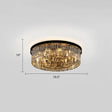 Modern Smoke Grey Crystal Flushmount Ceiling Lamp: Sleek Circular Design For Living Room Lighting