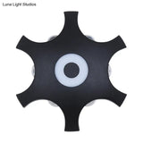 Modern Snowflake Outdoor Led Wall Light- Plastic 6-Bulb Flush Mount Sconce In Black- Warm/White