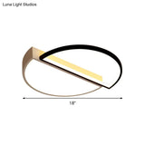 Modern Splicing Flush Mount Led Ceiling Light In Black/White With Dimming Control - 18’/21.5’ W