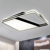 Modern Splicing Trapezoid Flush Ceiling Light - Metal Led Fixture In White/Warm 23.5’/35.5’