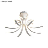 Modern Spring Acrylic Semi Flush Mount Led Ceiling Light White/Warm