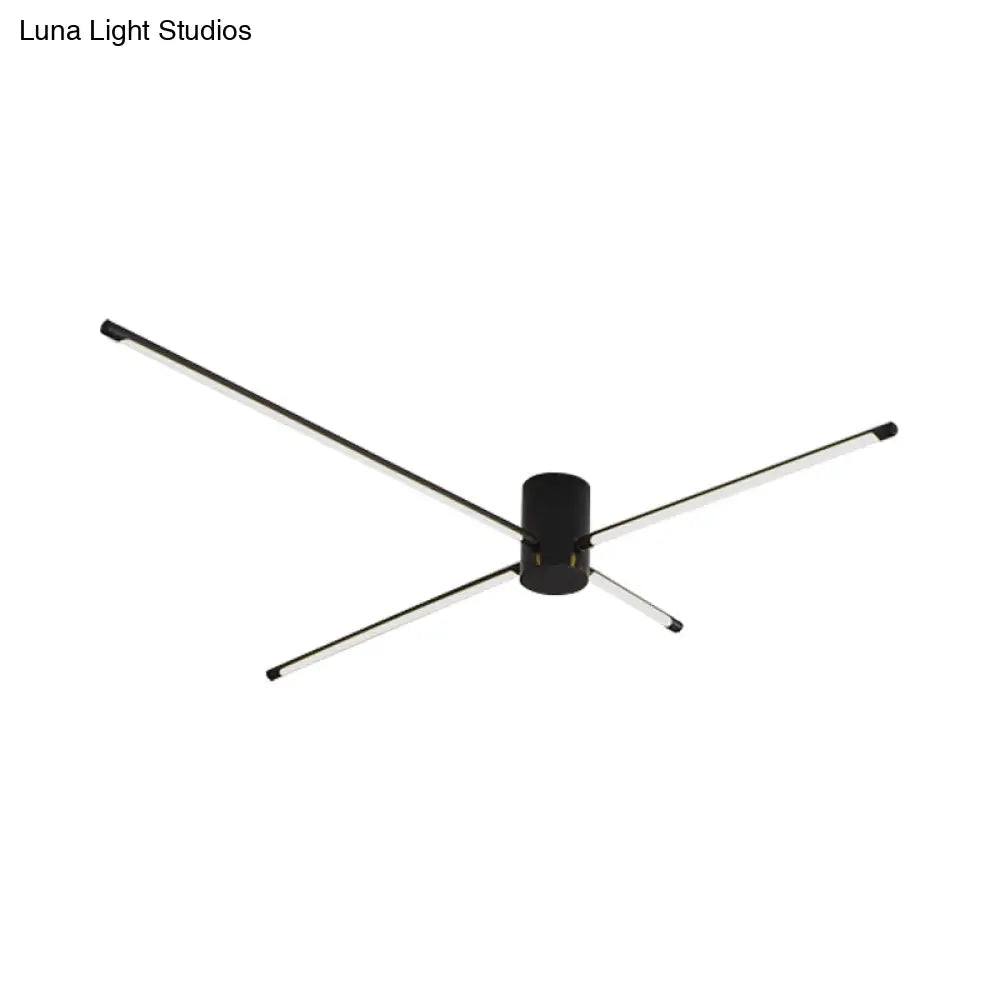 Modern Sputnik Acrylic Semi Mount Led Ceiling Light Fixture - 35.5’/39’ Width Black