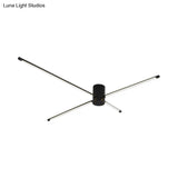 Modern Sputnik Acrylic Semi Mount Led Ceiling Light Fixture - 35.5’/39’ Width Black