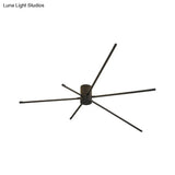 Modern Sputnik Acrylic Semi Mount Led Ceiling Light Fixture - 35.5’/39’ Width Black