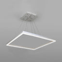 Modern Square Acrylic Chandelier: 1/2/3-Head White Ceiling Light Fixture In Warm/White 1 / Warm