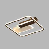 Modern Square Acrylic Flush Mount Led Ceiling Light For Bedroom 18/24.5 Width - Sleek Black And