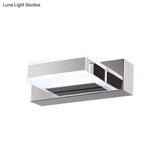 Modern Square Acrylic Vanity Light With Chrome Wall Mount - Available In 1-4 Lights