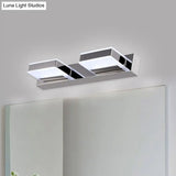 Modern Square Acrylic Vanity Light With Chrome Wall Mount - Available In 1-4 Lights