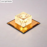 Modern Square Crystal Led Flush Light For Entryways
