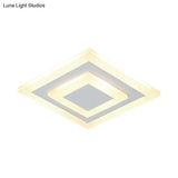 Modern Square Flush Acrylic Ceiling Light For Corridor Kitchen