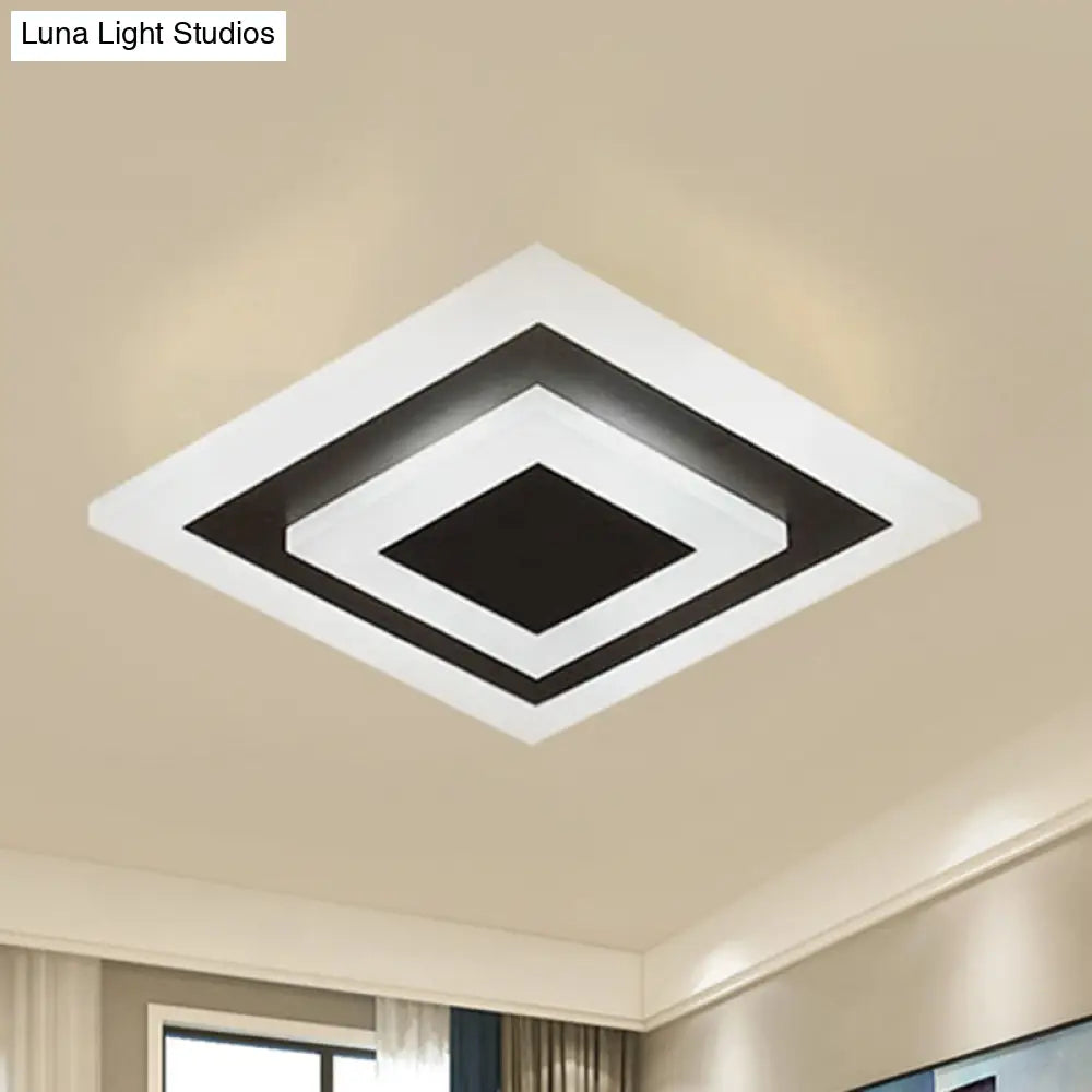 Modern Square Flush Acrylic Ceiling Light For Corridor Kitchen