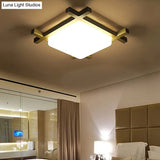 Modern Square Flush Mount Ceiling Light – Stylish Acrylic Fixture For Living Room