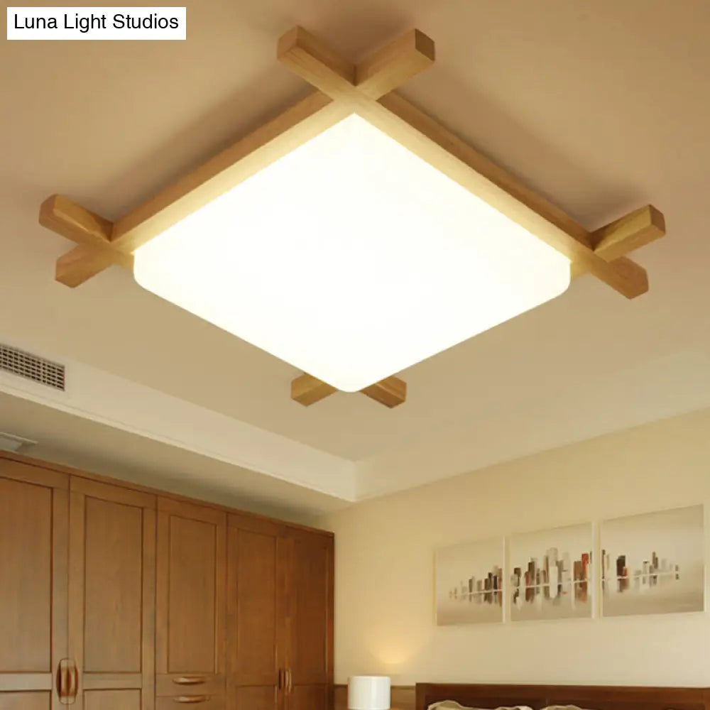 Modern Square Flush Mount Ceiling Light – Stylish Acrylic Fixture For Living Room