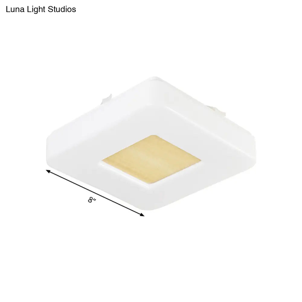Modern Square Flush Mount Led Ceiling Light In Warm/White - Wide Acrylic Fixture 8’/14.5’/18.5