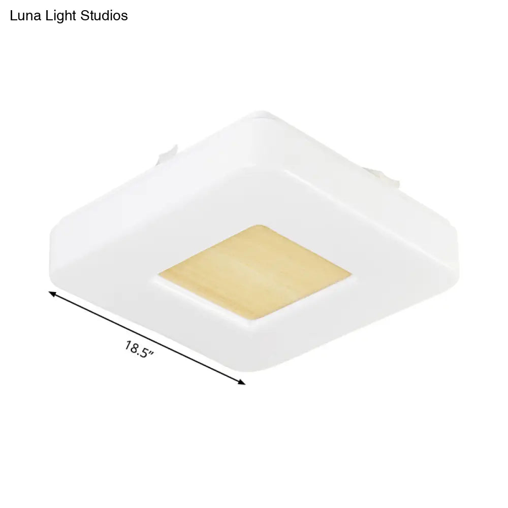 Modern Square Flush Mount Led Ceiling Light In Warm/White - Wide Acrylic Fixture 8’/14.5’/18.5