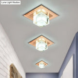 Modern Square Led Crystal Flushmount Ceiling Light Fixture For Entryways