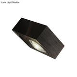 Modern Square Led Sconce Light Fixture For Bedroom Wall - Aluminum Warm/White Black/Silver