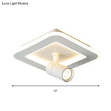 Modern Square/Round Flush Mount Led Acrylic Lamp In White/Black (White/Warm Light)
