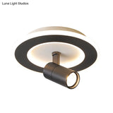 Modern Square/Round Flush Mount Led Acrylic Lamp In White/Black (White/Warm Light)
