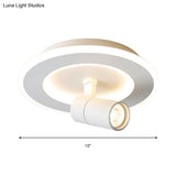 Modern Square/Round Flush Mount Led Acrylic Lamp In White/Black (White/Warm Light)