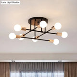 Modern Stacked Linear Ceiling Light: Energy Saving Semi Flushmount For Hotels
