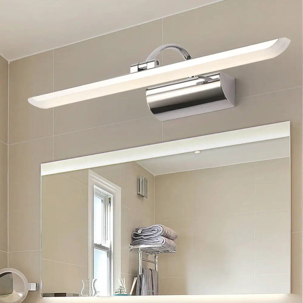 Modern Stainless Steel Bathroom Led Wall Vanity Light - Chrome Finish / 17