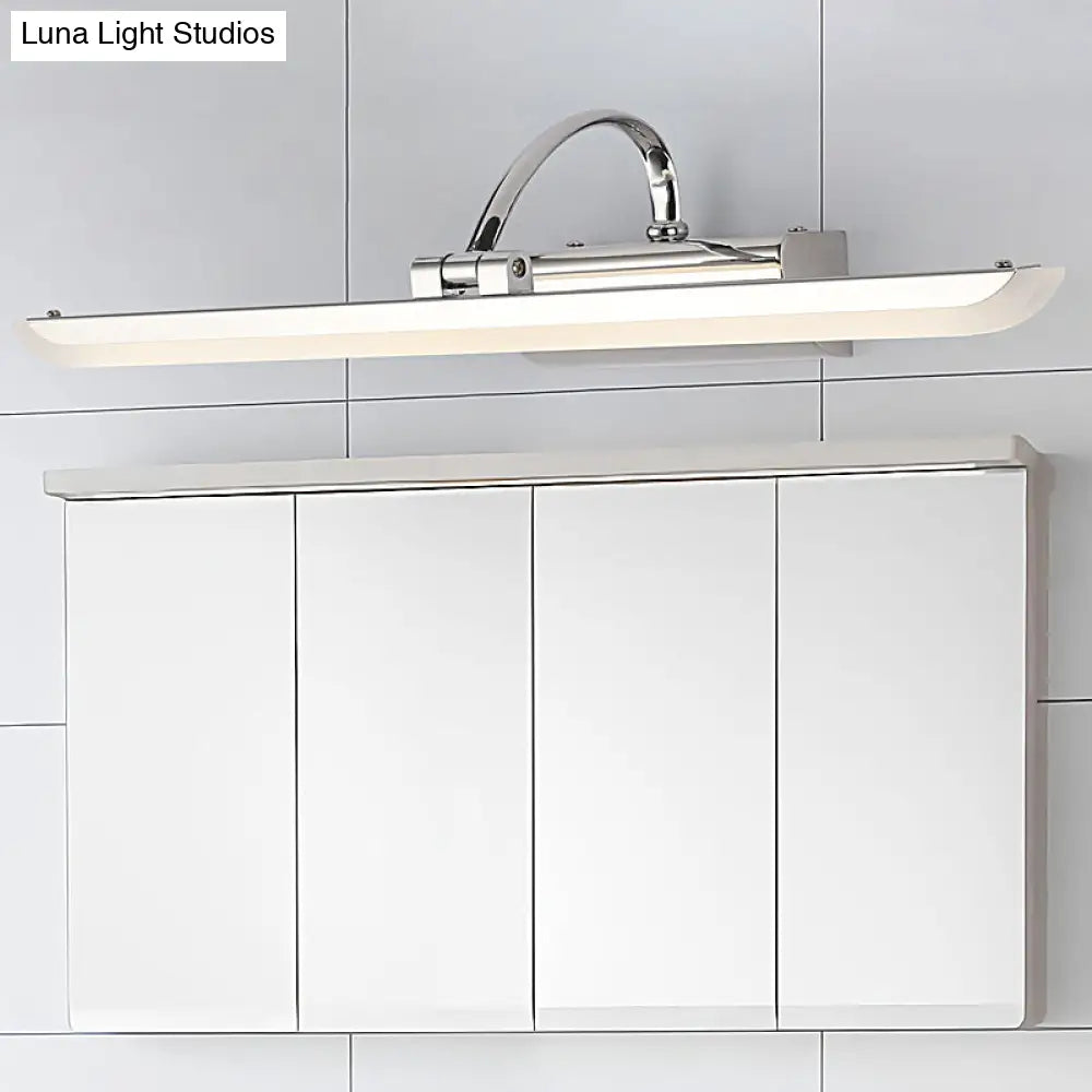 Modern Stainless Steel Bathroom Led Wall Vanity Light - Chrome Finish