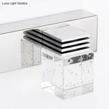 Modern Stainless Steel Bathroom Wall Light With Crystal Bubble Shade