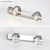 Modern Stainless Steel Bathroom Wall Light With Crystal Bubble Shade