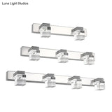 Modern Stainless Steel Bathroom Wall Light With Crystal Bubble Shade
