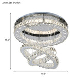Modern Stainless Steel Crystal Bedroom Led Semi Flush Mount Ceiling Light