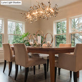 Modern Stainless Steel Leaf Pendant Light - Sequin Chandelier (3-Light) For Clothing Store