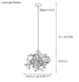 Modern Stainless Steel Leaf Pendant Light - Sequin Chandelier (3-Light) For Clothing Store