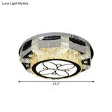 Modern Stainless - Steel Led Ceiling Light With Crystal Twisted/Oval Pattern