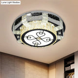 Modern Stainless - Steel Led Ceiling Light With Crystal Twisted/Oval Pattern