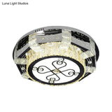 Modern Stainless - Steel Led Ceiling Light With Crystal Twisted/Oval Pattern