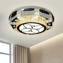 Modern Stainless - Steel Led Ceiling Light With Crystal Twisted/Oval Pattern Clear / A