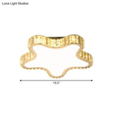 Modern Stainless - Steel Led Flushmount Ceiling Lamp With Clear Rectangular - Cut Crystals