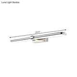 Modern Stainless Steel Led Wall Lamp With Acrylic Oval Shade - Chrome Vanity Lighting Fixture