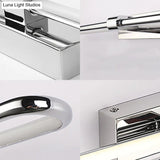 Modern Stainless Steel Led Wall Lamp With Acrylic Oval Shade - Chrome Vanity Lighting Fixture
