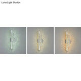 Modern Stainless-Steel Led Wall Mount Light With K9 Crystal Accent - Perfect For Living Room
