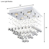 Modern Stainless Steel Pyramid Crystal Ceiling Light With 5 Bulbs – Flush Mount For Living Room