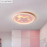 Modern Star Ceiling Light: Acrylic Led Cartoon Lamp In Black/Pink/Blue