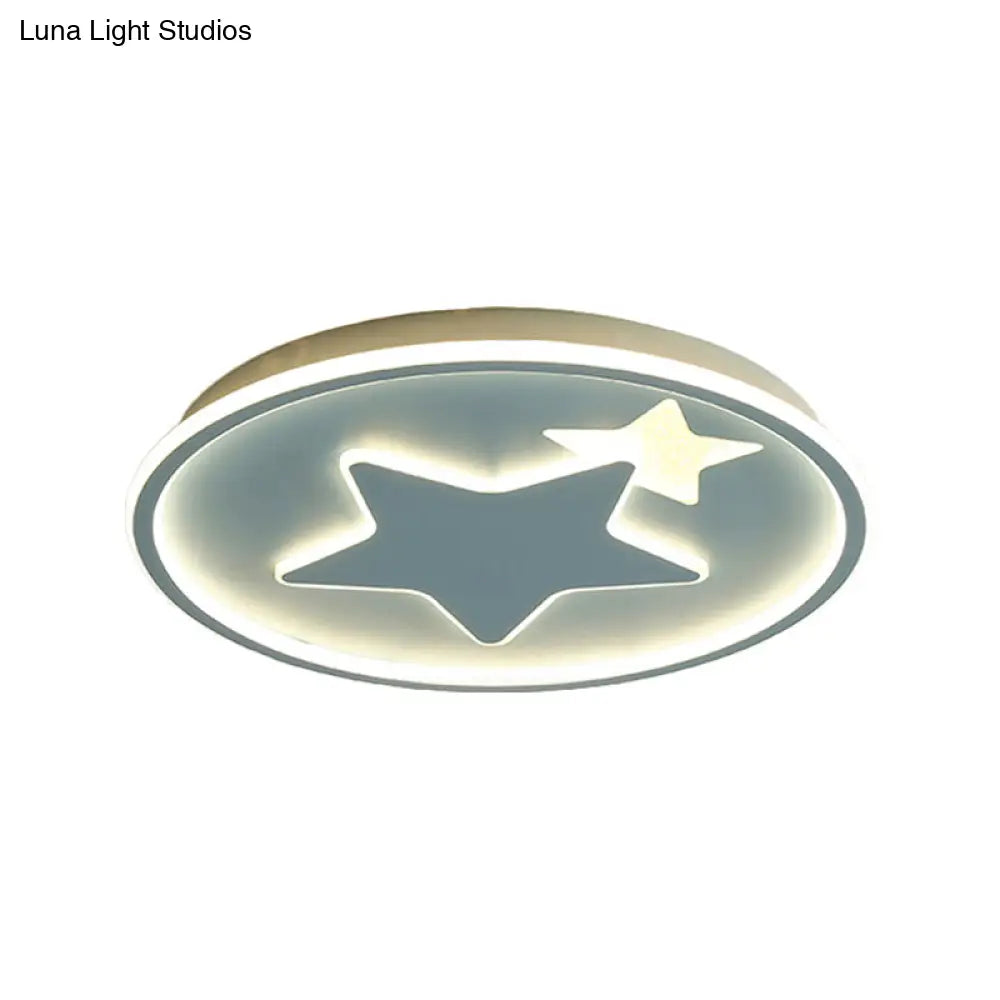 Modern Star Ceiling Light: Acrylic Led Cartoon Lamp In Black/Pink/Blue