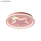 Modern Star Ceiling Light: Acrylic Led Cartoon Lamp In Black/Pink/Blue
