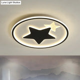 Modern Star Ceiling Light: Acrylic Led Cartoon Lamp In Black/Pink/Blue