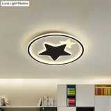 Modern Star Ceiling Light: Acrylic Led Cartoon Lamp In Black/Pink/Blue