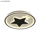 Modern Star Ceiling Light: Acrylic Led Cartoon Lamp In Black/Pink/Blue