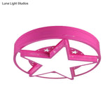 Modern Star Metal & Acrylic Bathroom Ceiling Light - Circle Flush Mount Lamp